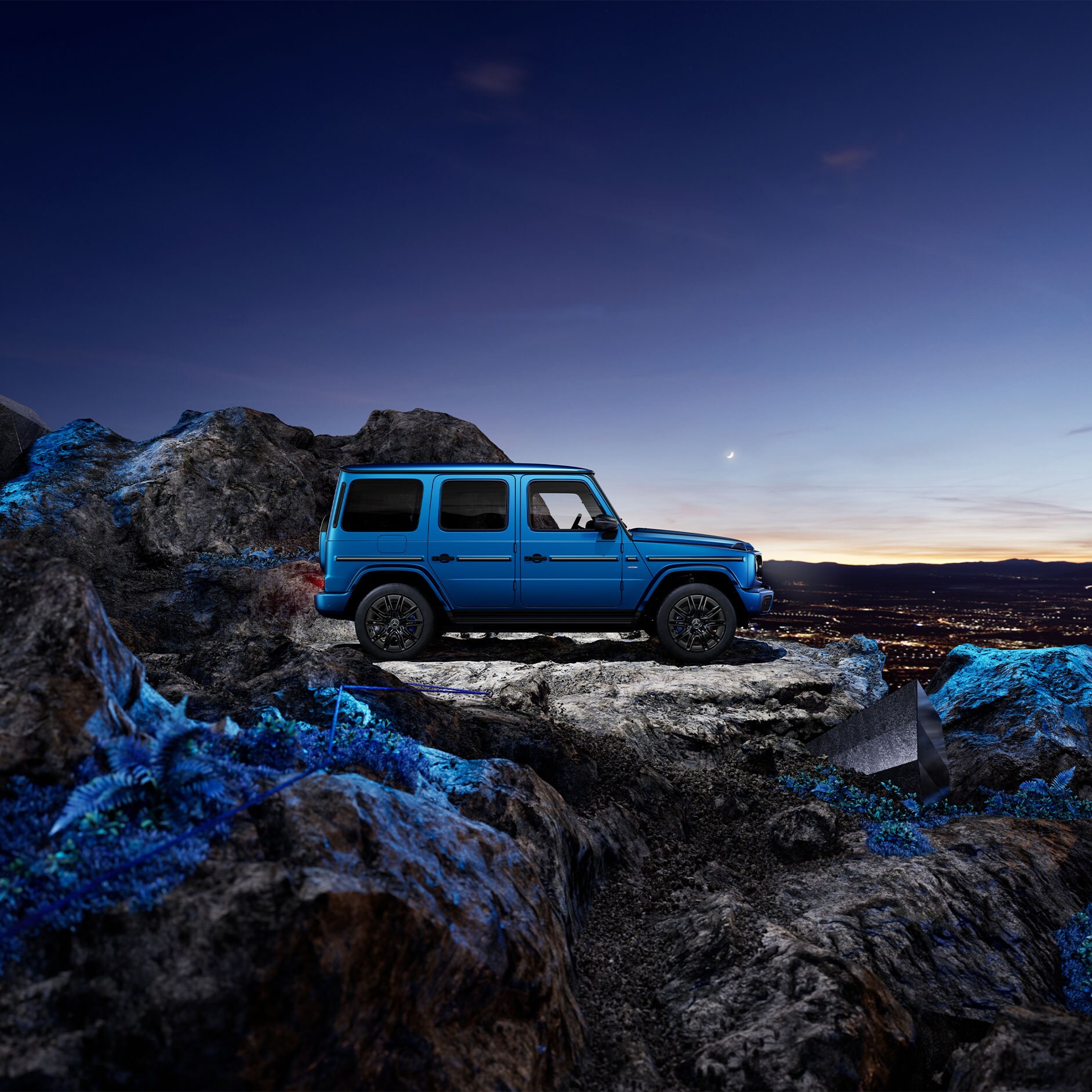 Volledig elektrische G-Klasse | Elektrische modellen | Mercedes-Benz De volledig elektrische Mercedes-Benz G-Klasse.
