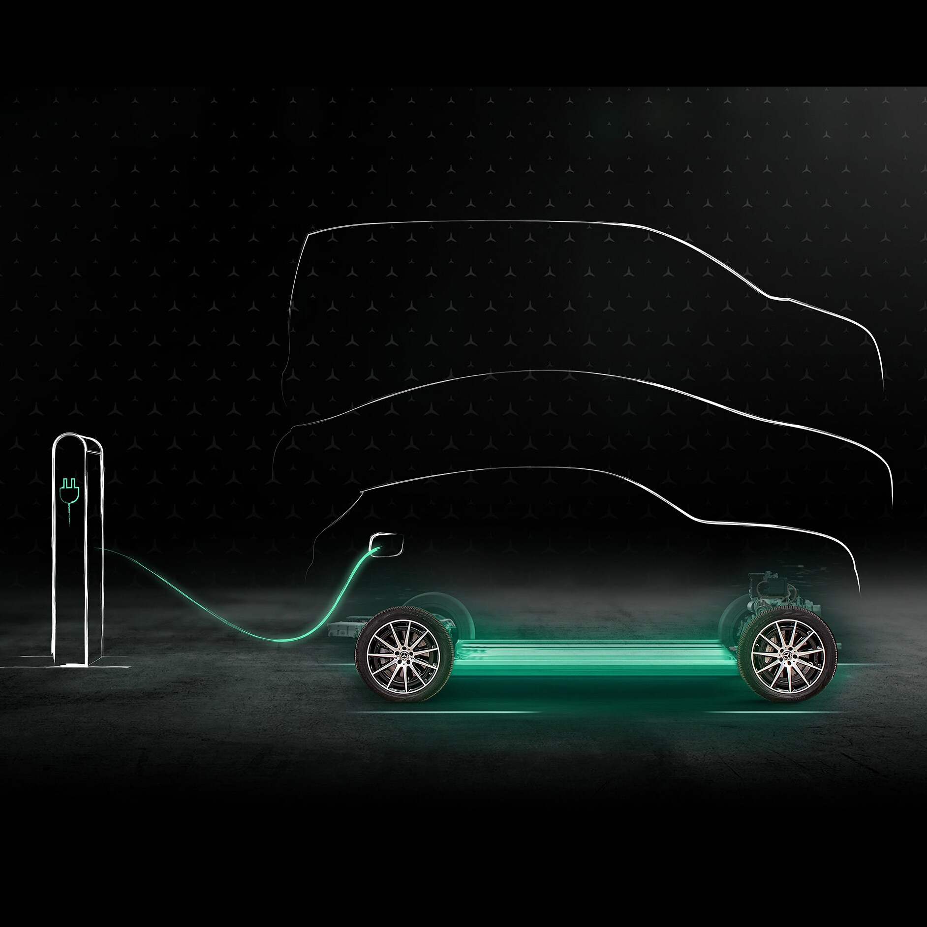 Green charging | Opladen en services | Mercedes Benz Een animatie van de werking van green charging.